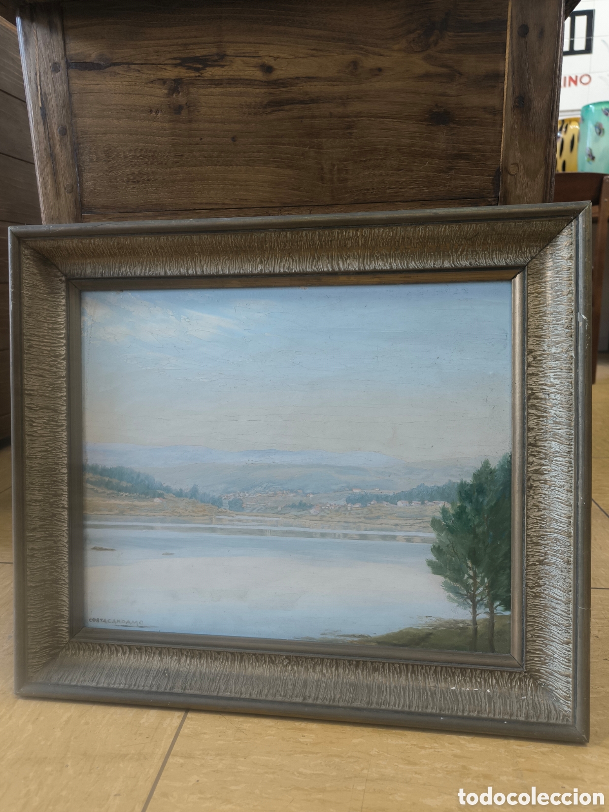 Arte: &Oacute;leo sobre tablex. Balbino Costa Candamo. Villagarc&iacute;a de Arosa, a&ntilde;o 1957. Pintura Gallega.
