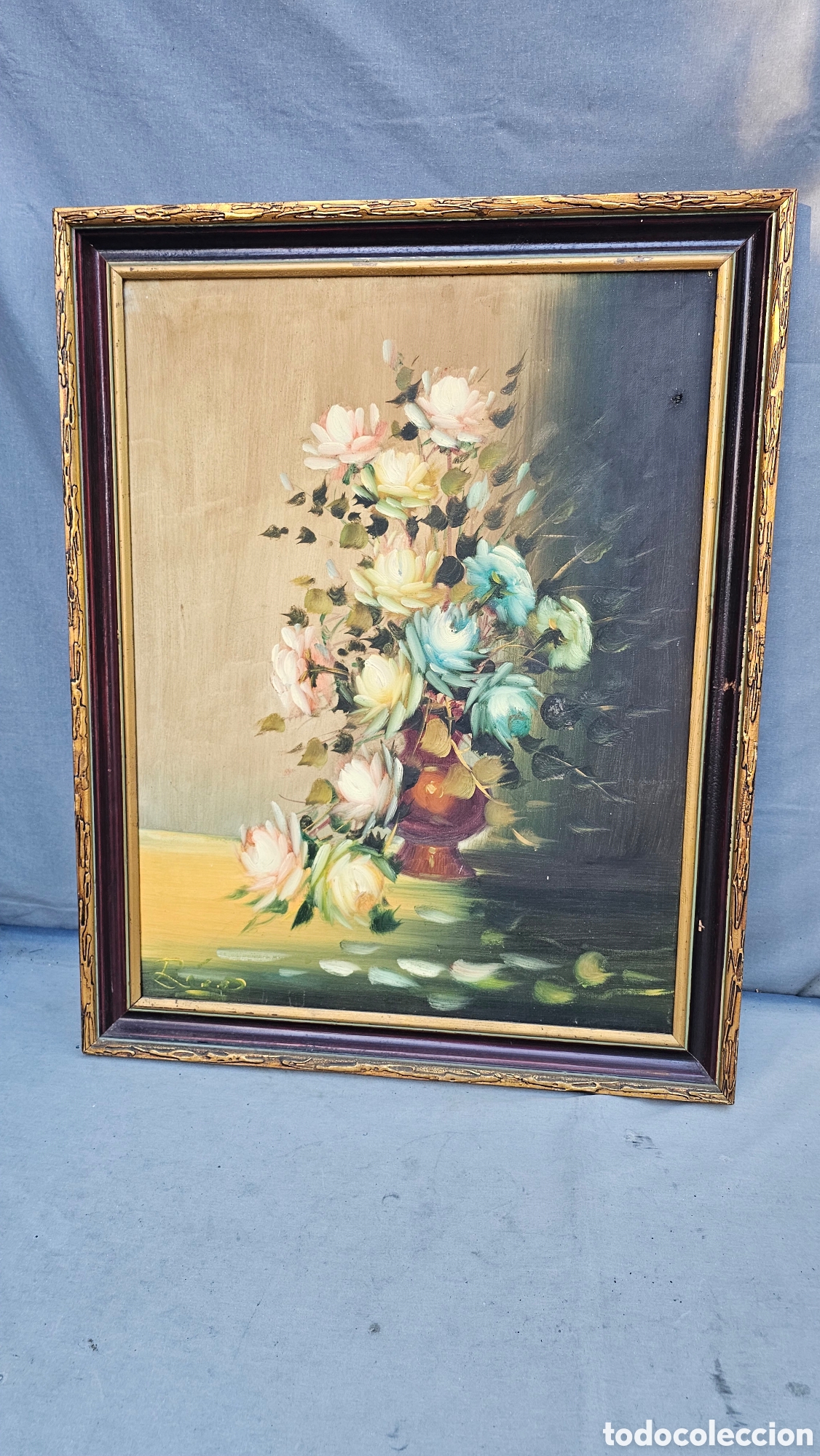 Arte: Antiguo &oacute;leo sobre lienzo firmado