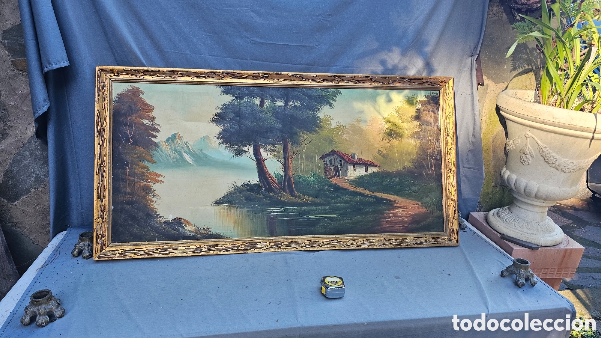 Arte: Antigua pintura grande &oacute;leo sobre lienzo