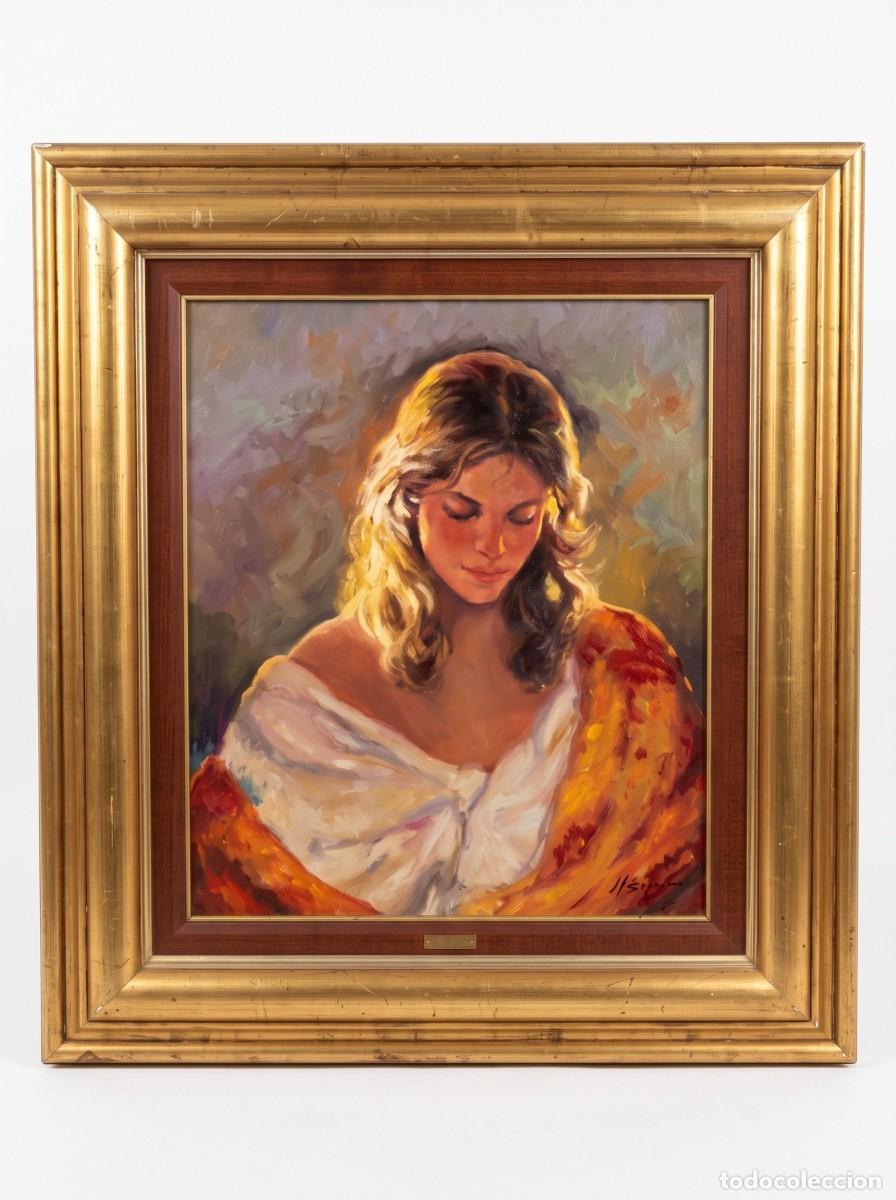 Arte: JOS&Eacute; LUIS GINER (Valencia, Sg. XX) OLEO SOBRE TELA. JOVEN CON MANTON