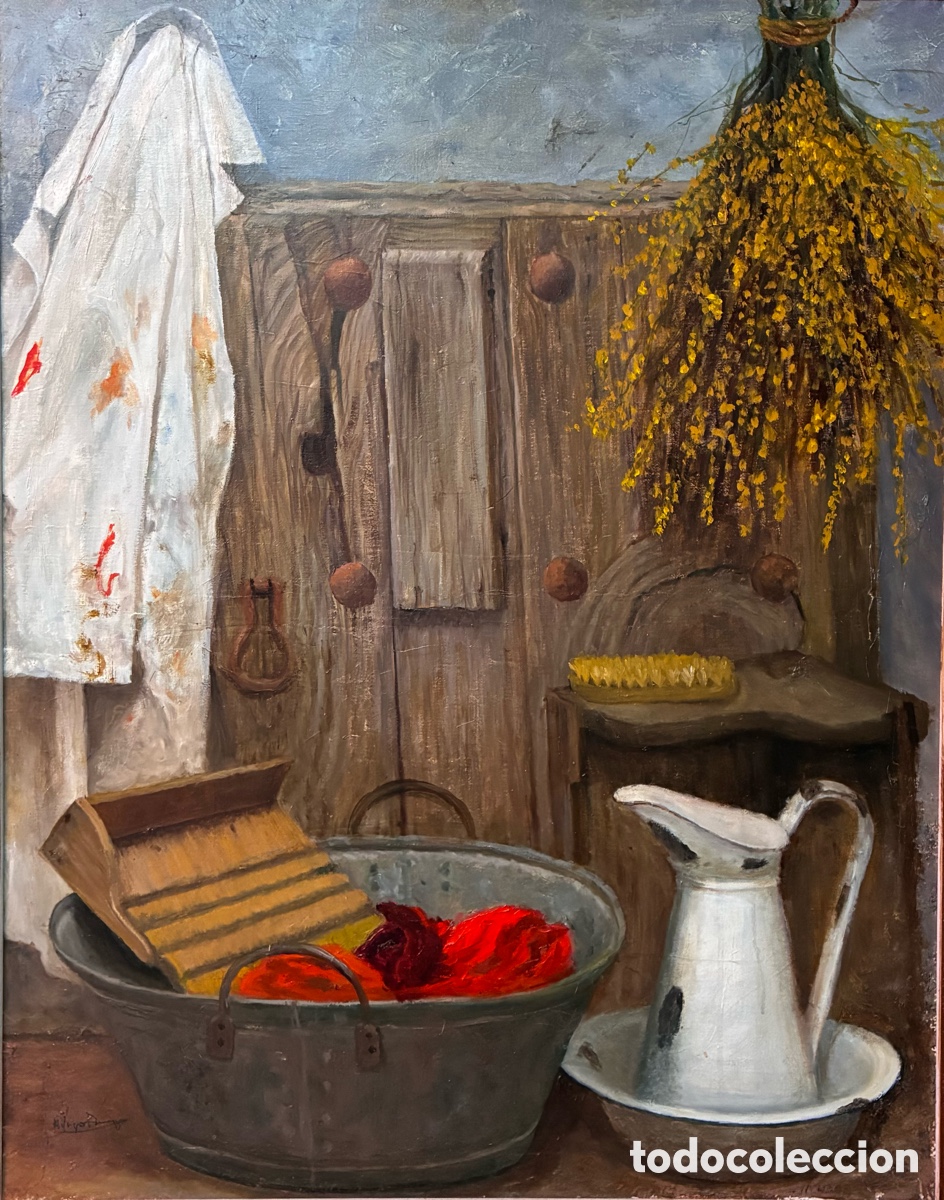 Arte: Lavando - &Oacute;leo sobre lienzo
