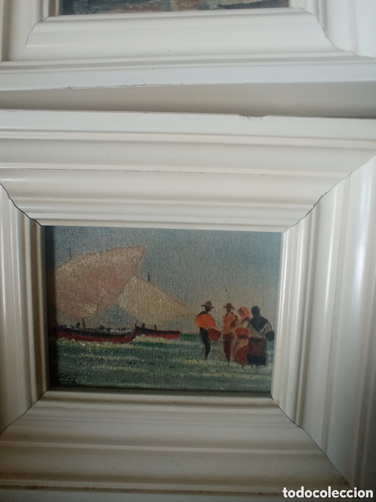 Arte: &Oacute;leo sobre Tablex en miniatura firmado mide enmarcado 20,8x17,8 cm I la pintura 12x10 cm