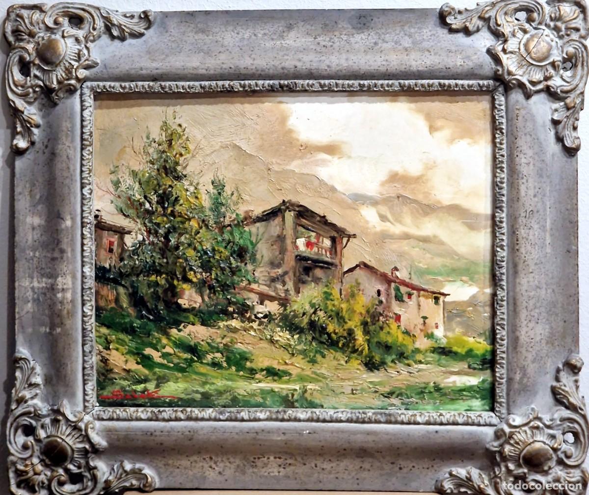 Arte: &Oacute;leo original pintor Quimet Sabat&eacute; Casanova - Siglo XX - 24x30 cm