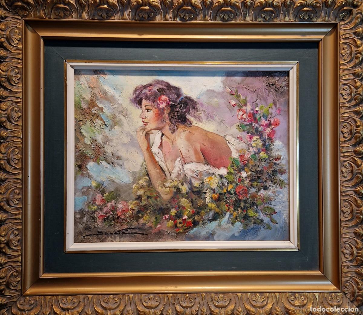 Arte: &Oacute;leo original pintor Quimet Sabat&eacute; Casanova - Siglo XX - 31x39 cm.