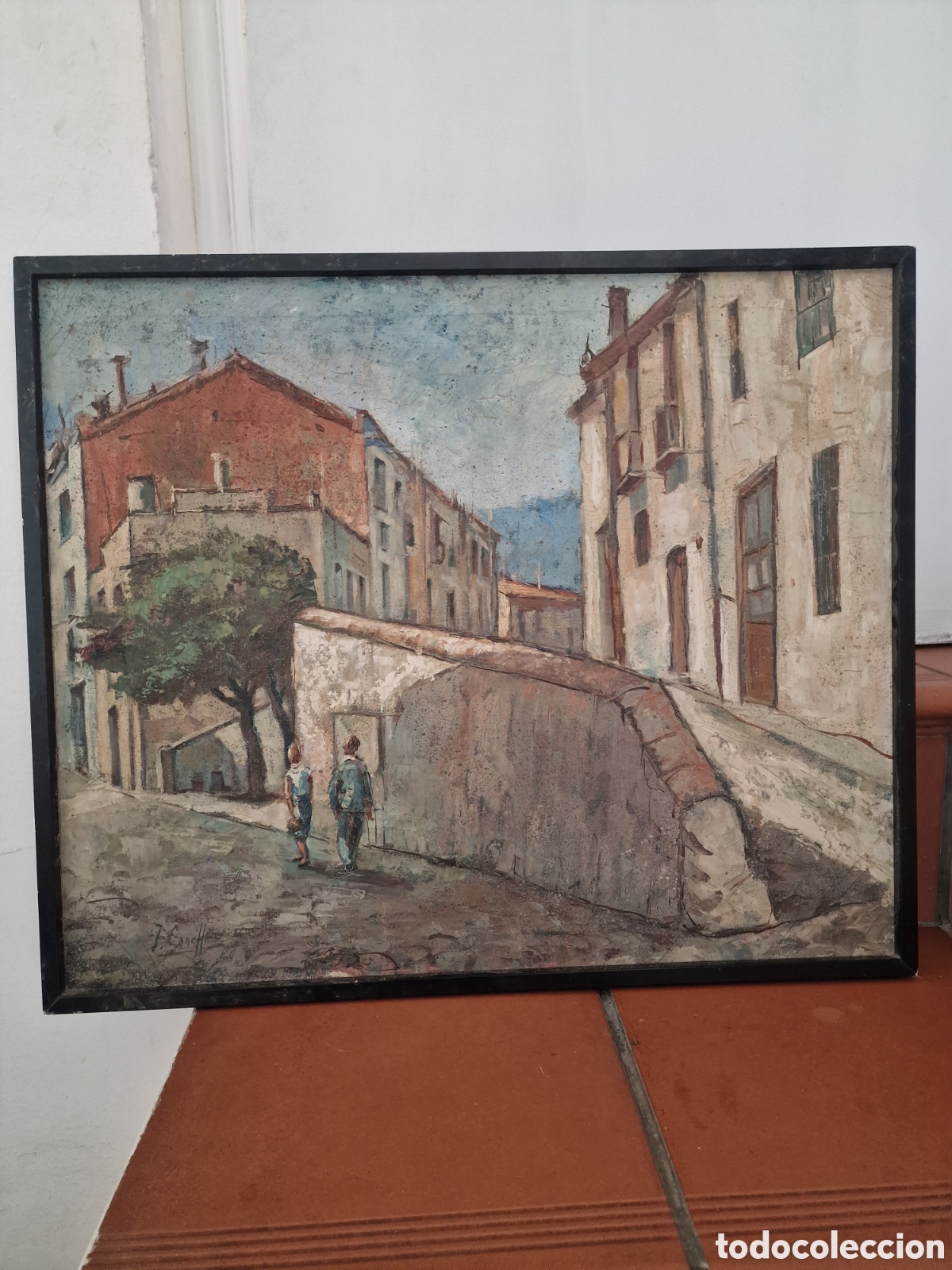 Arte: Pintura al &oacute;leo paisaje firmado J. Canelles