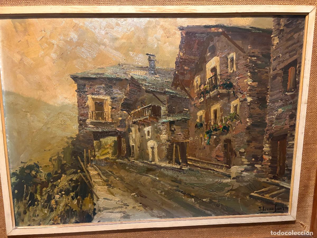 Arte: Paisaje de pueblo por Antonio Iglesias Sanz (Madrid 1935-2013)