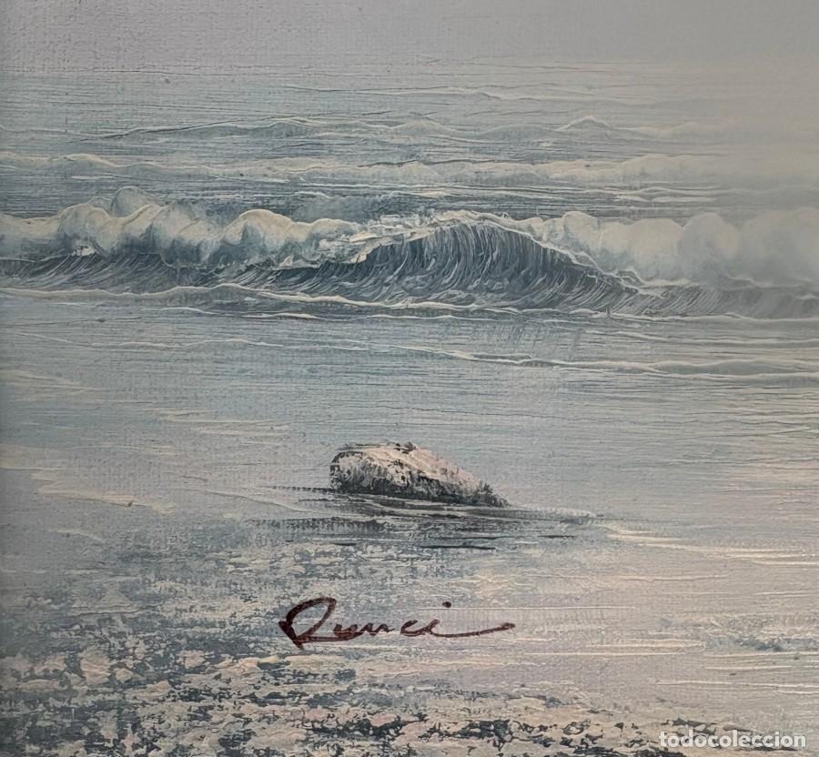 Arte: &Oacute;leo sobre Lienzo, Mar con Olas - Foto 3