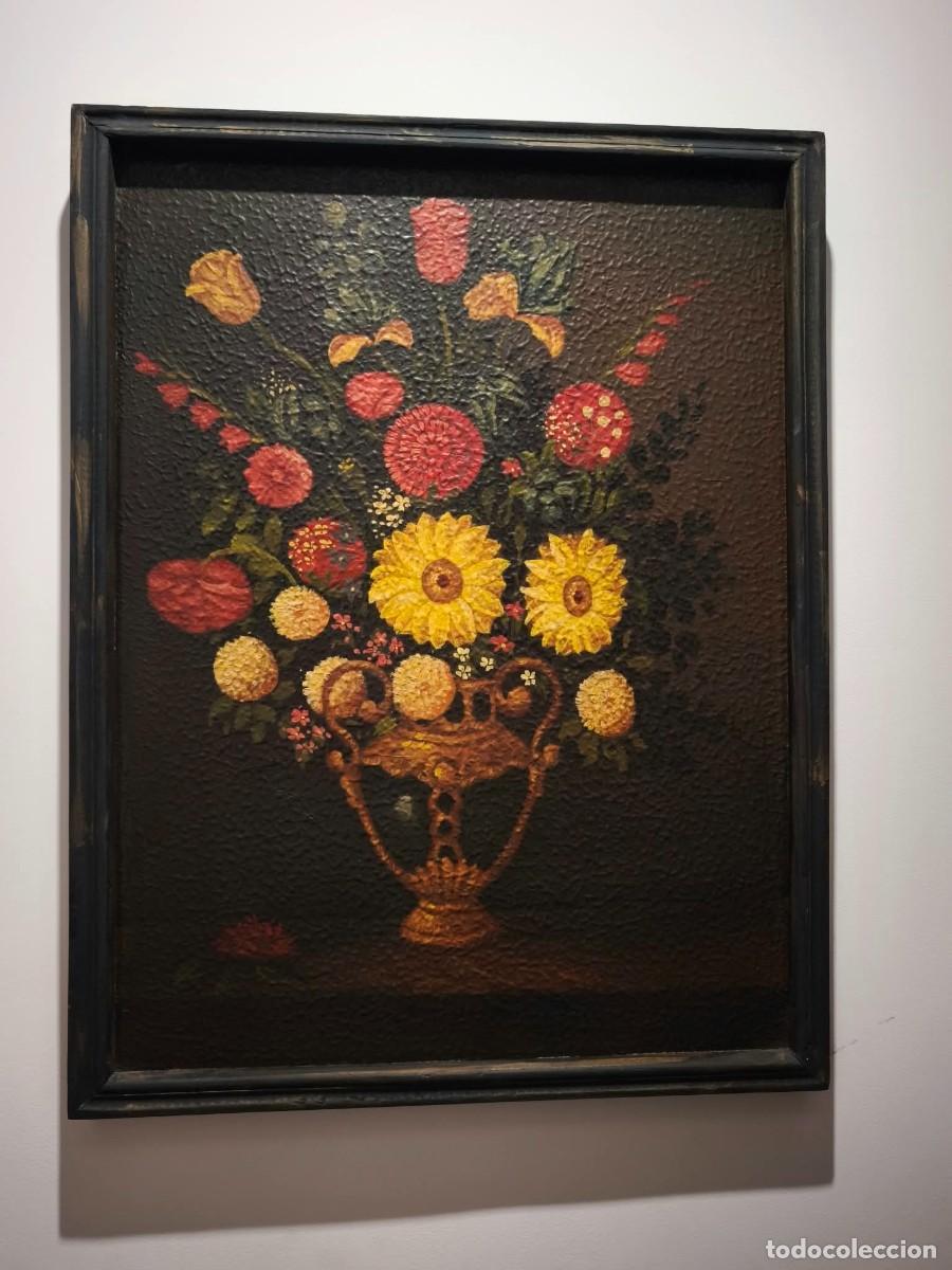 Arte: 2 Tablas Decorativas Bodeg&oacute;n Floral con Marco de Madera. Compradas en Hambel a&ntilde;os 90