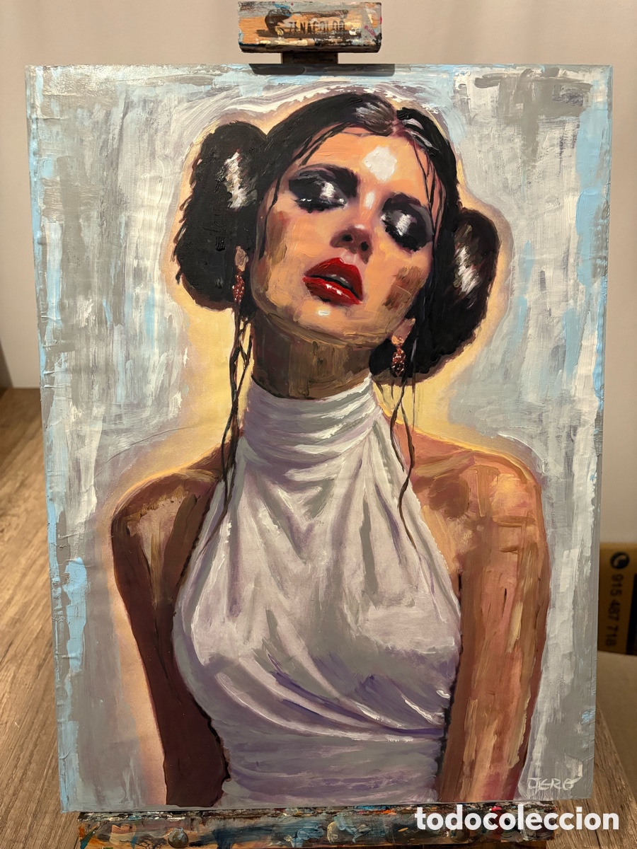 Arte: Cuadro original de princesa Leia pintado a mano - Foto 3