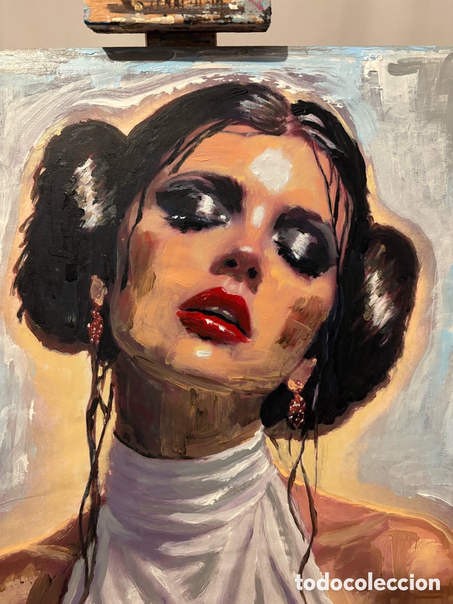 Arte: Cuadro original de princesa Leia pintado a mano - Foto 4