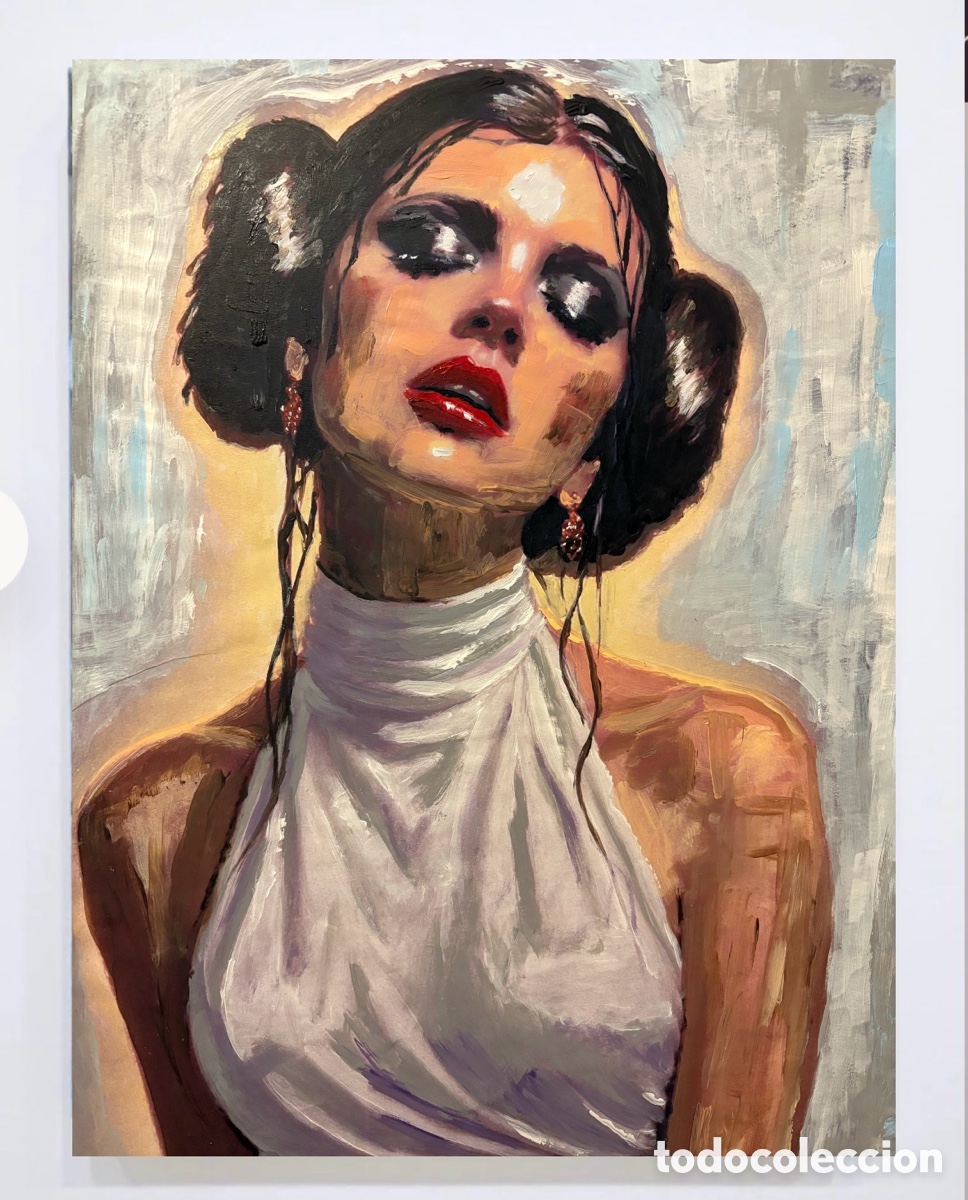 Arte: Cuadro original de princesa Leia pintado a mano
