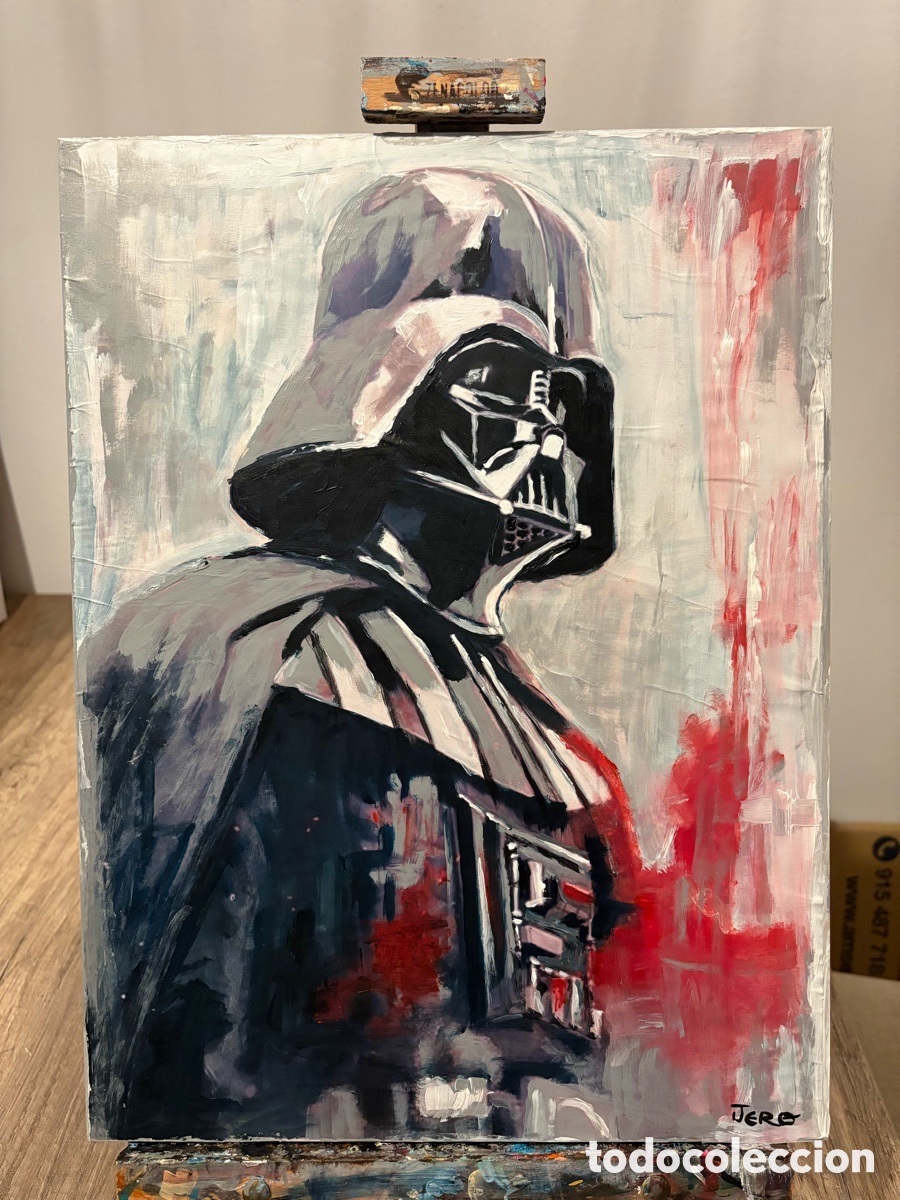 Arte: Cuadro original realizado a mano de Darth Vader - Foto 3