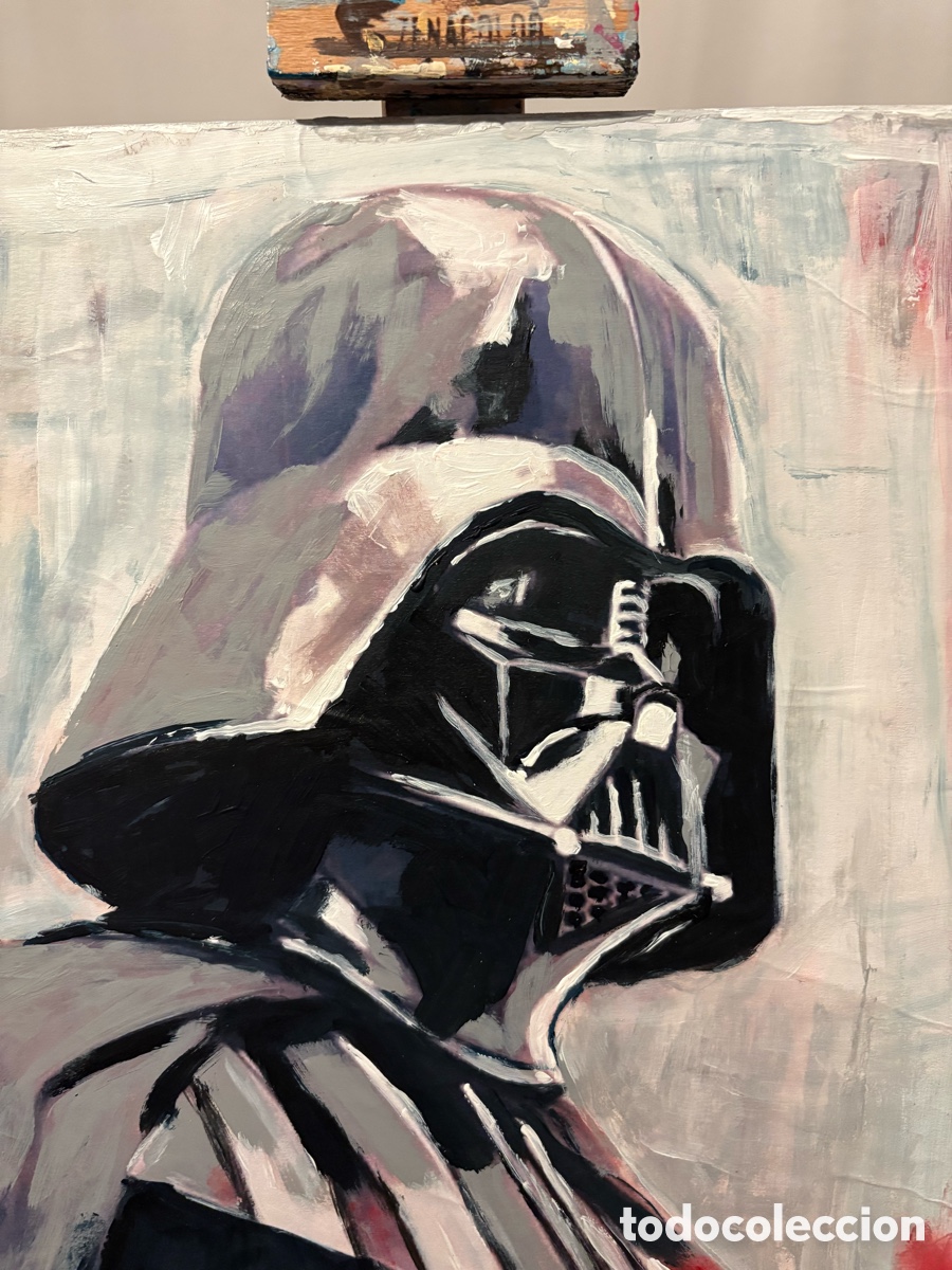 Arte: Cuadro original realizado a mano de Darth Vader - Foto 4