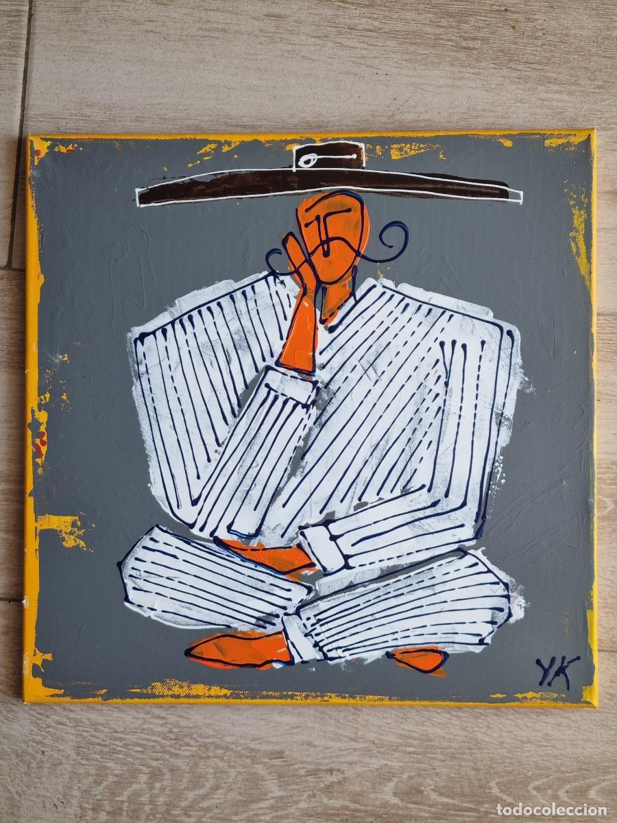 Arte: Cuadro moderno sombrero y bigote 40x40