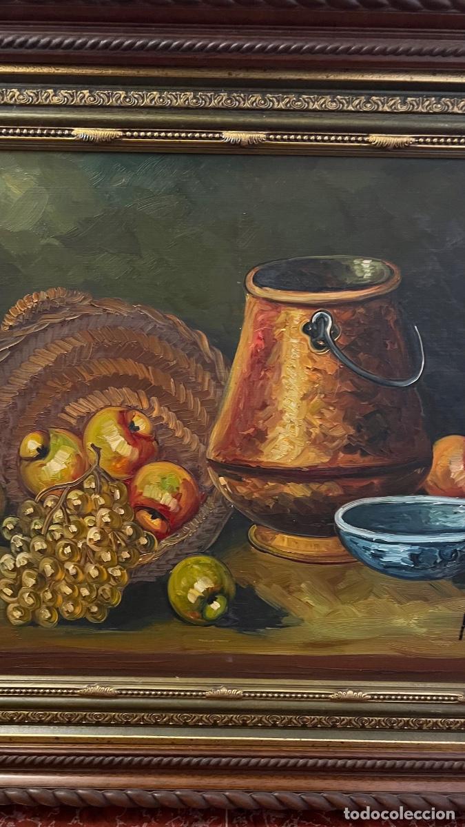 Arte: Bbodeg&oacute;n al &oacute;leo con marco dorado tallado - Foto 3