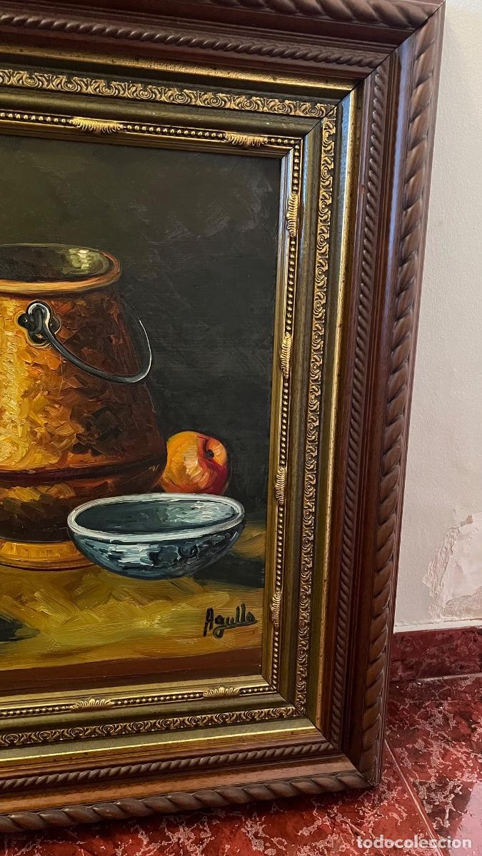 Arte: Bbodeg&oacute;n al &oacute;leo con marco dorado tallado - Foto 4