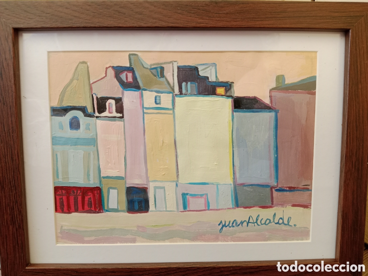 Arte: JUAN ALCALDE, GOUACHE CALLE PAR&Iacute;S , ESCUELA DE PAR&Iacute;S, PINTOR MADRILE&Ntilde;O