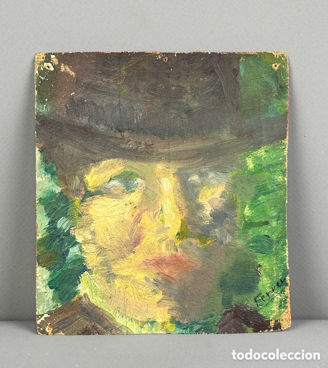 Arte: JAUME FERRAN I CLUA (1851-1929) - RETRATO MASCULINO - OLEO LIENZO - DISCIPULO DE GIMENO