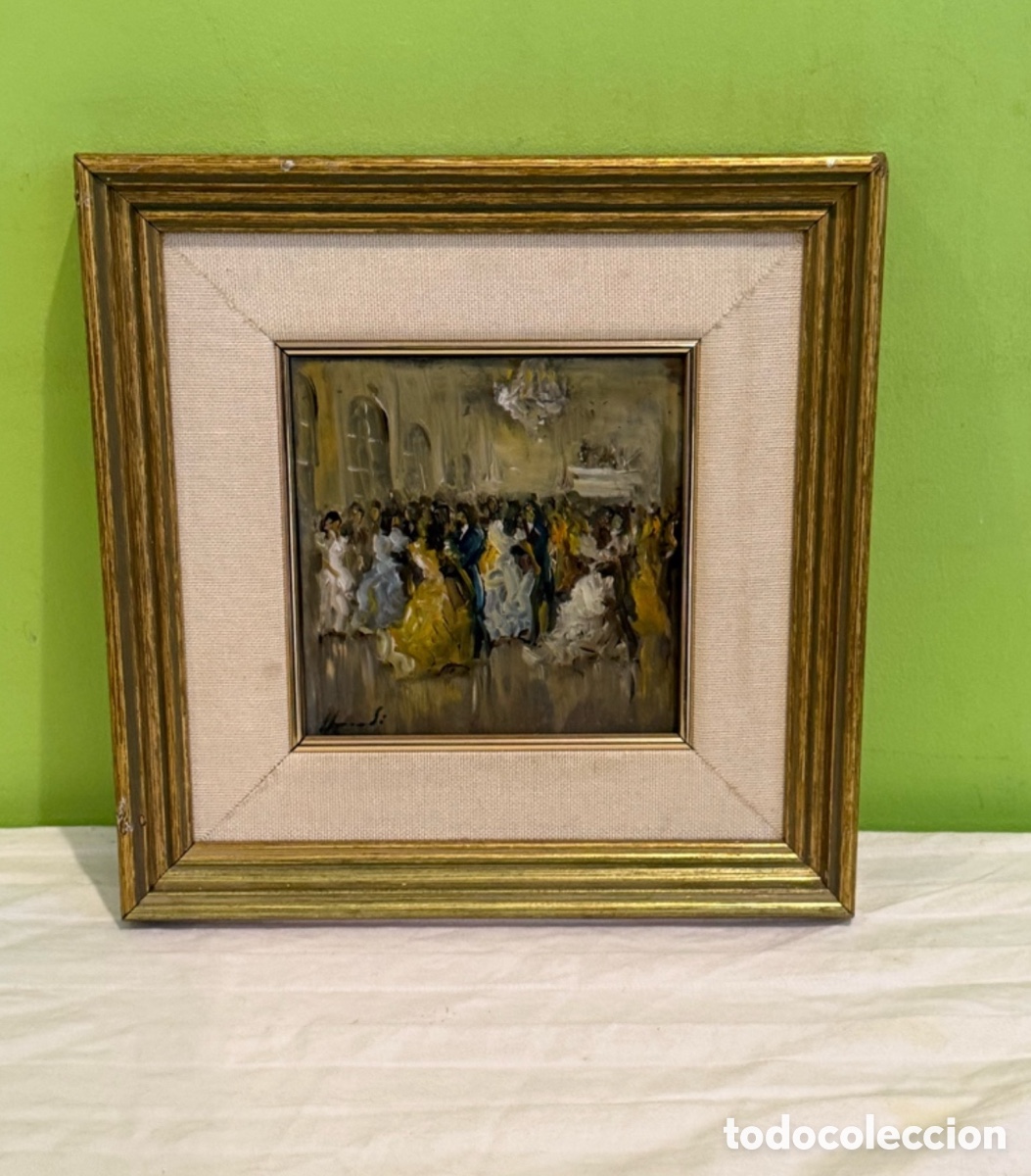 Arte: Joan Llaurad&oacute; Arenas (1920-2014) &ndash; &Oacute;leo sobre tablex &ndash; Baile de sal&oacute;n &ndash; Firmado