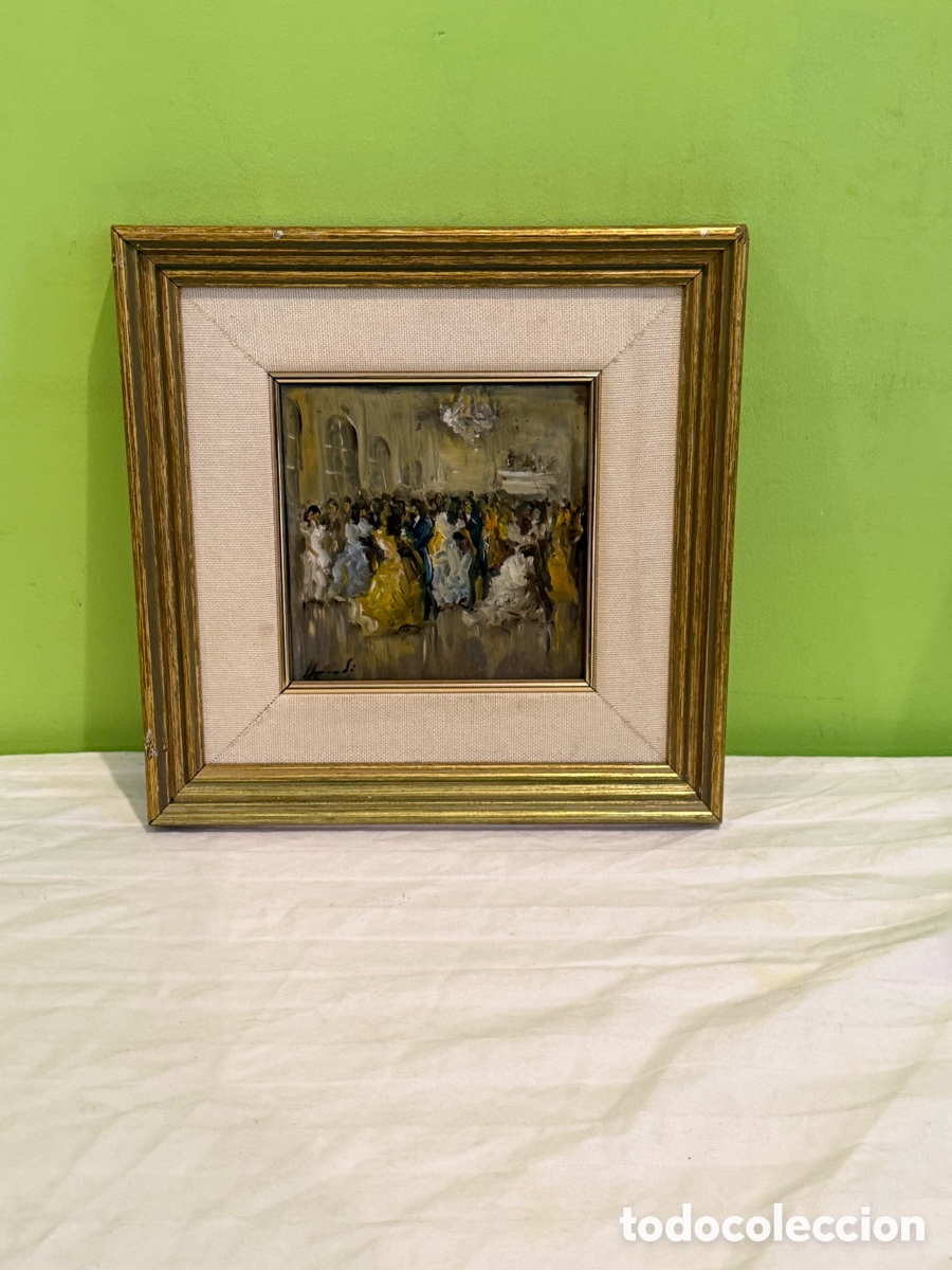 Arte: Joan Llaurad&oacute; Arenas (1920-2014) &ndash; &Oacute;leo sobre tablex &ndash; Baile de sal&oacute;n &ndash; Firmado