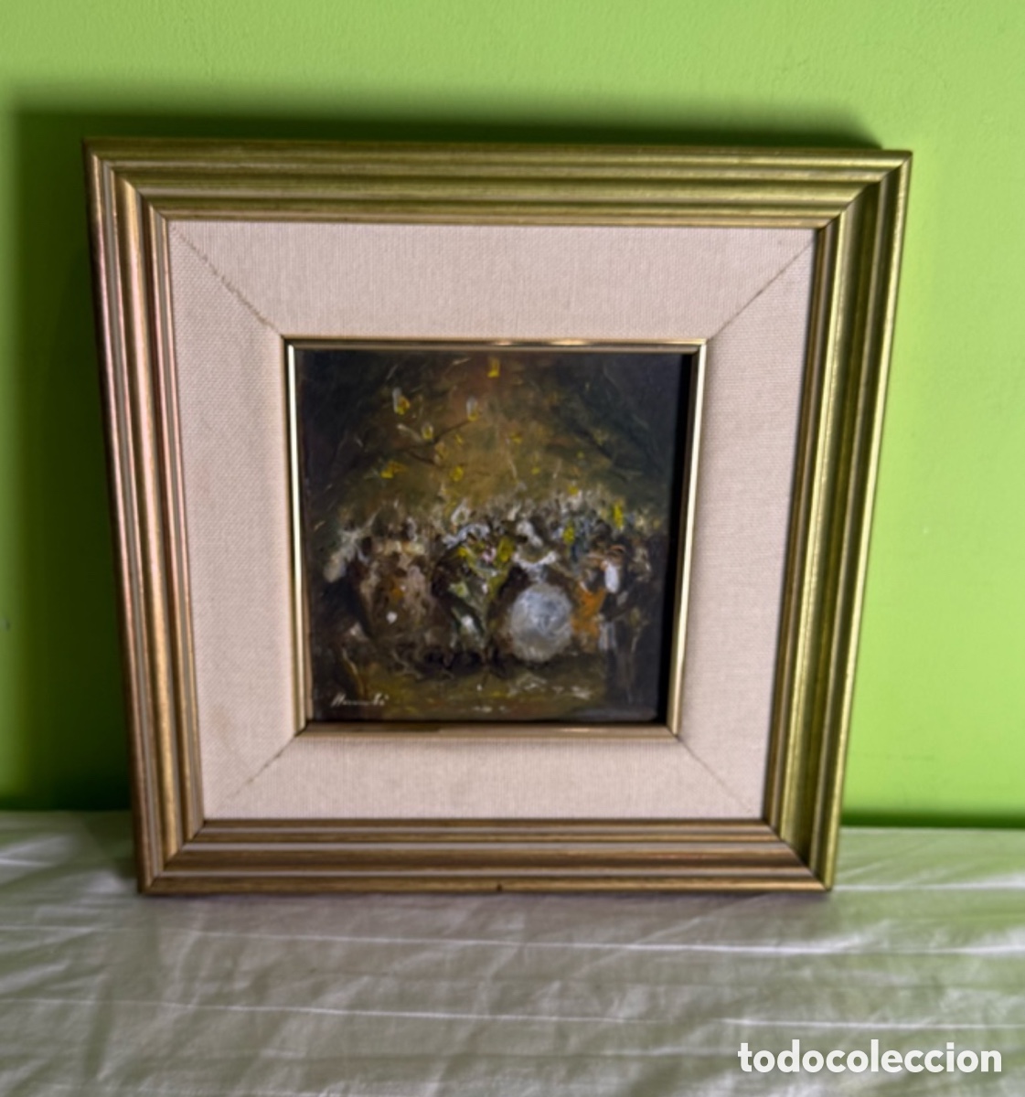 Arte: Joan Llaurad&oacute; Arenas (1920-2014) &ndash; &Oacute;leo sobre tablex &ndash; Escena de baile &ndash; Firmado
