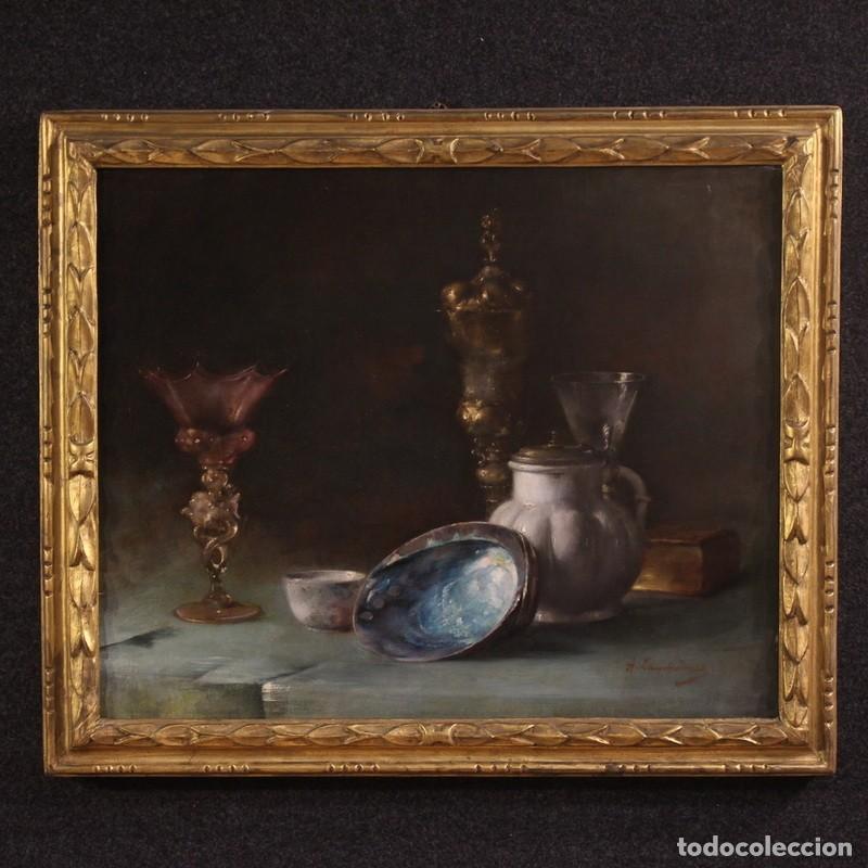 Arte: Antigua pintura alemana, naturaleza muerta con conchas