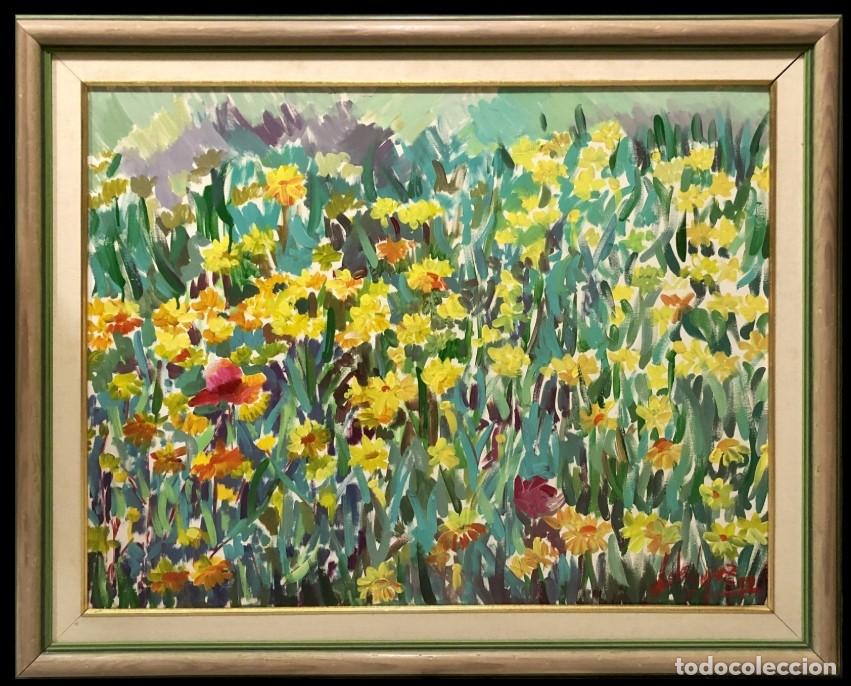 Arte: Lola L&oacute;pez (1962) - Magn&iacute;fico paisaje floral