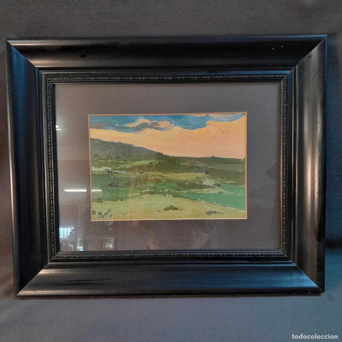 Kunst: B-1961. PINTURA A &Oacute;LEO. PAISAJE. MART&Iacute; VERGO&Ntilde;&Oacute;S. 1986.