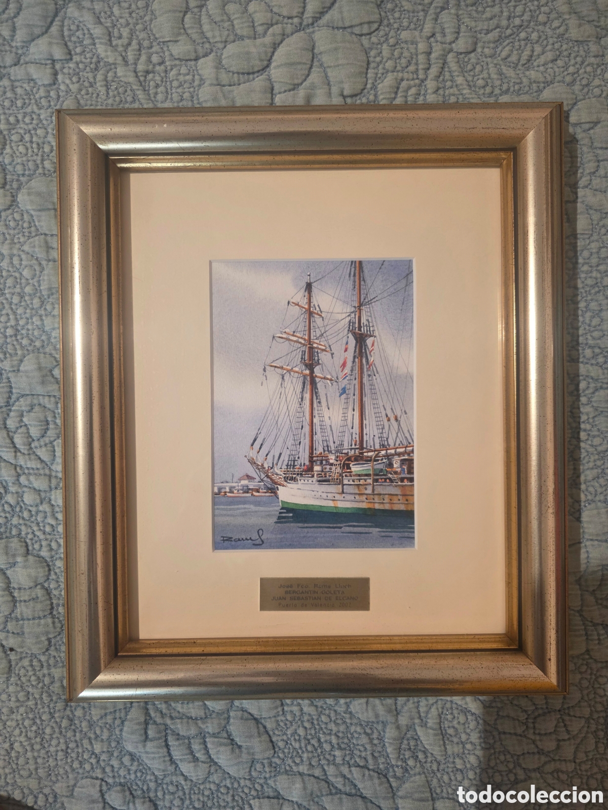 Arte: Acuarela Original J. F. Rams Lluch - Juan Sebasti&aacute;n de Elcano (29x24 cm)