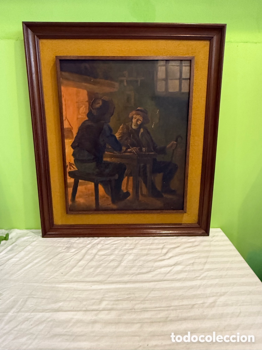 Arte: JUAN PARDO FORTEZA (1924-2007) &ndash; &Oacute;LEO SOBRE LIENZO FIRMADO &ndash; ESCENA COSTUMBRISTA