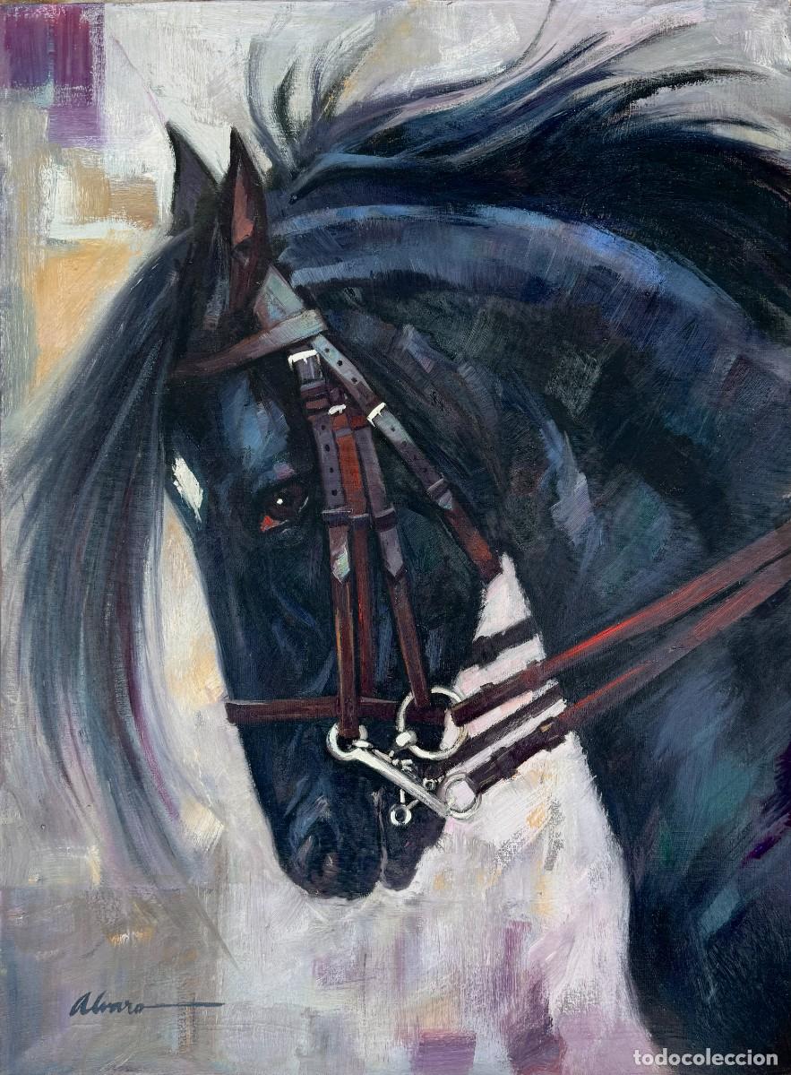 Arte: &Aacute;lvaro G&oacute;mez Hurtado &ndash; Caballo negro &ndash; &Oacute;leo sobre lienzo &ndash; 81 x 60 cm