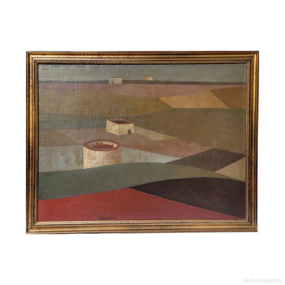 Arte: &Oacute;leo sobre lienzo &ldquo;Paisaje con palomares&rdquo; F&eacute;lix Cuadrado-Lomas - Valladolid Grupo Simancas