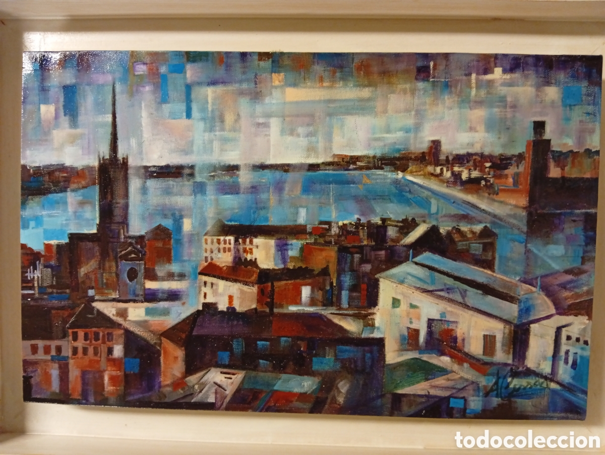 Arte: Pintura preciosa oleo lienzo del gran pintor Portugu&eacute;s (Antonio Pessoa, (Porto 1943-Valenca Do Mi&ntilde;o)