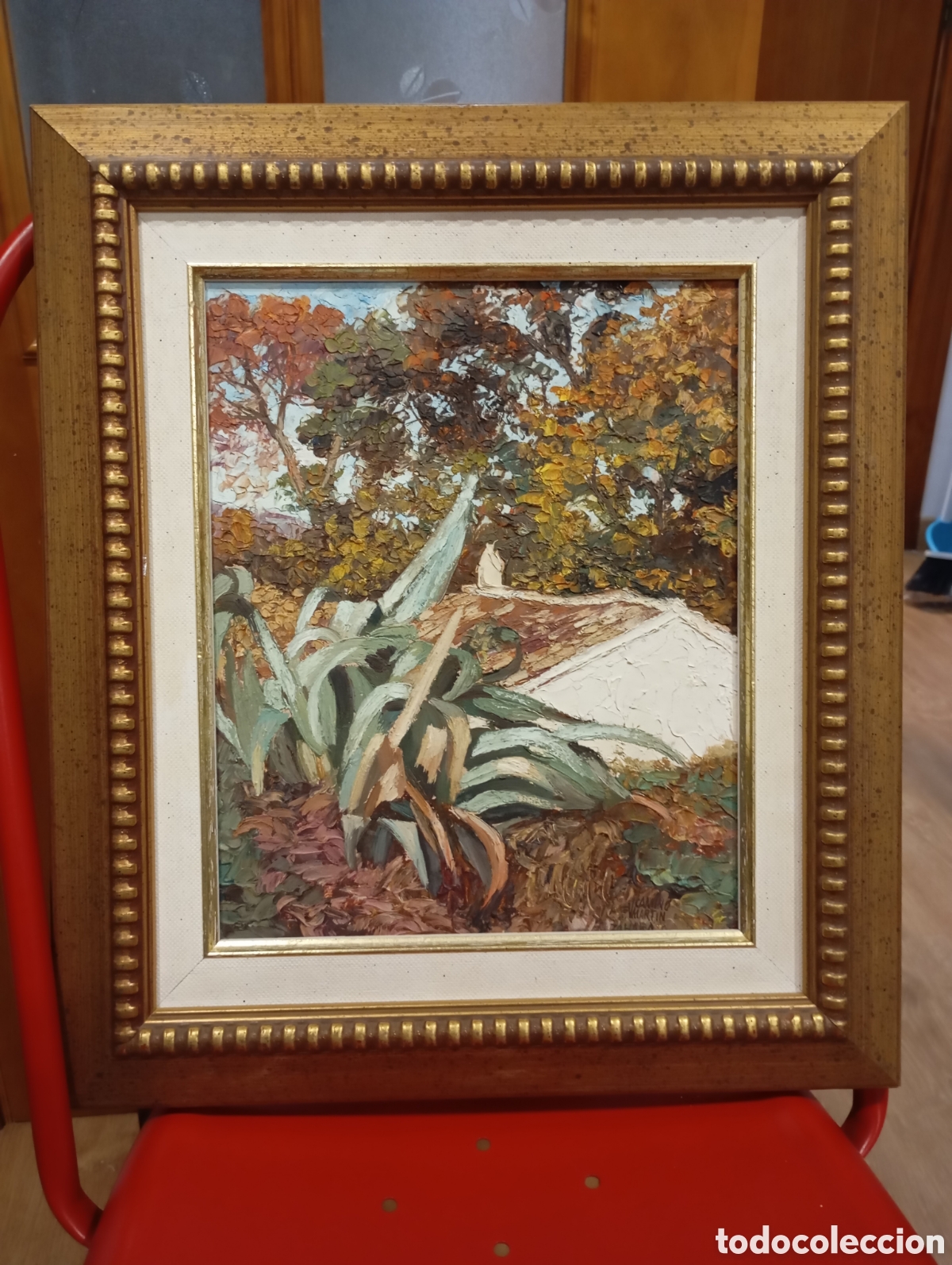 Arte: Oleo sobre tabla paisaje muy bueno 44*38