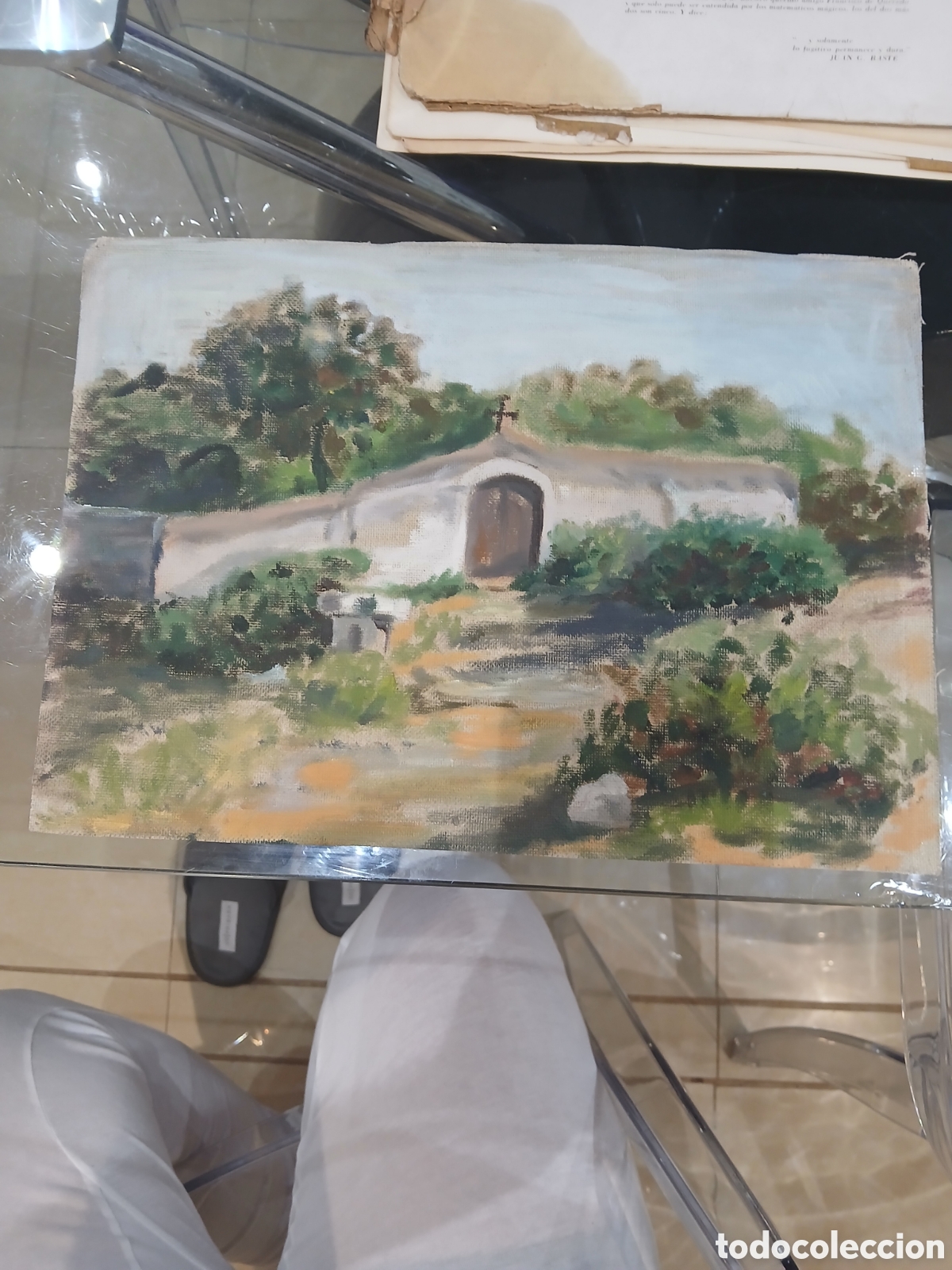 Arte: Cuadro pintado firmado por la parte atras