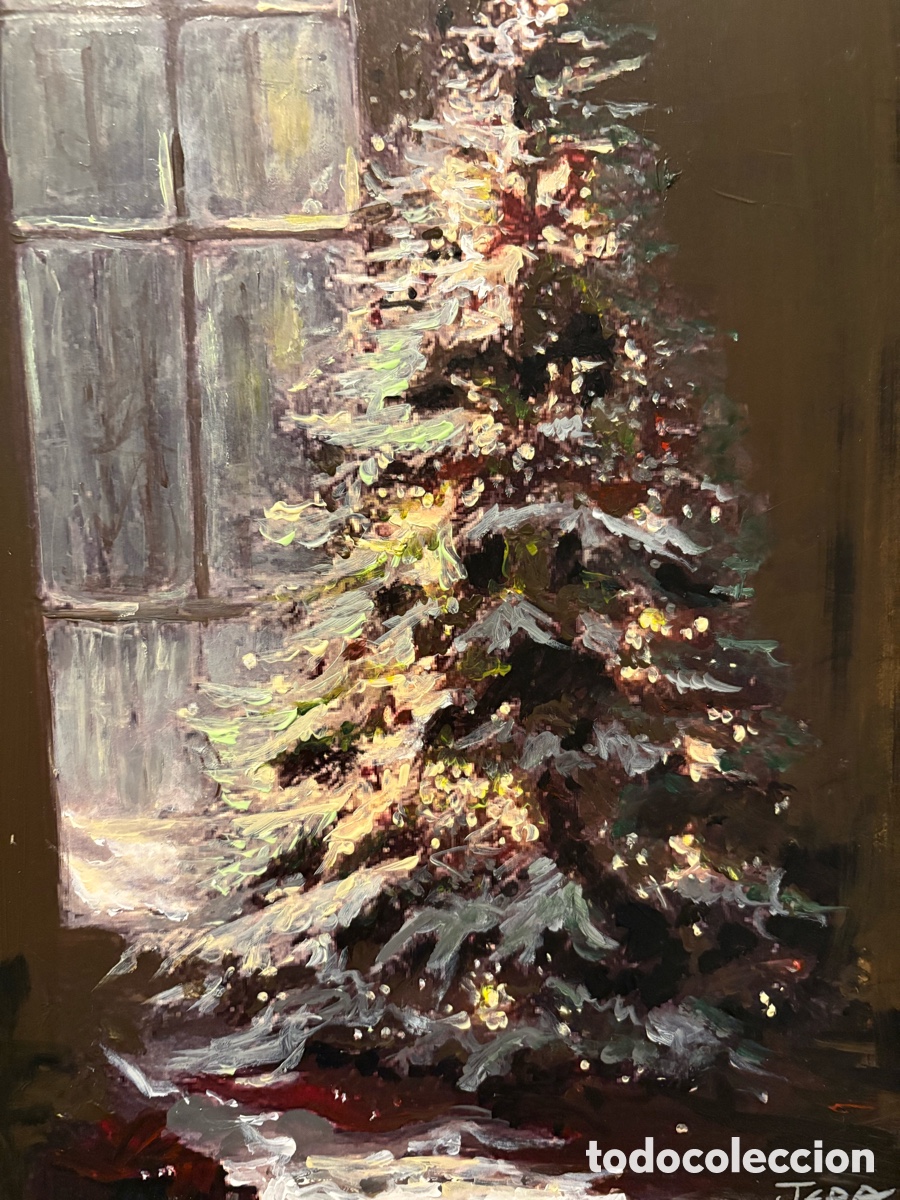 Arte: Cuadro &aacute;rbol de Navidad realizado a mano