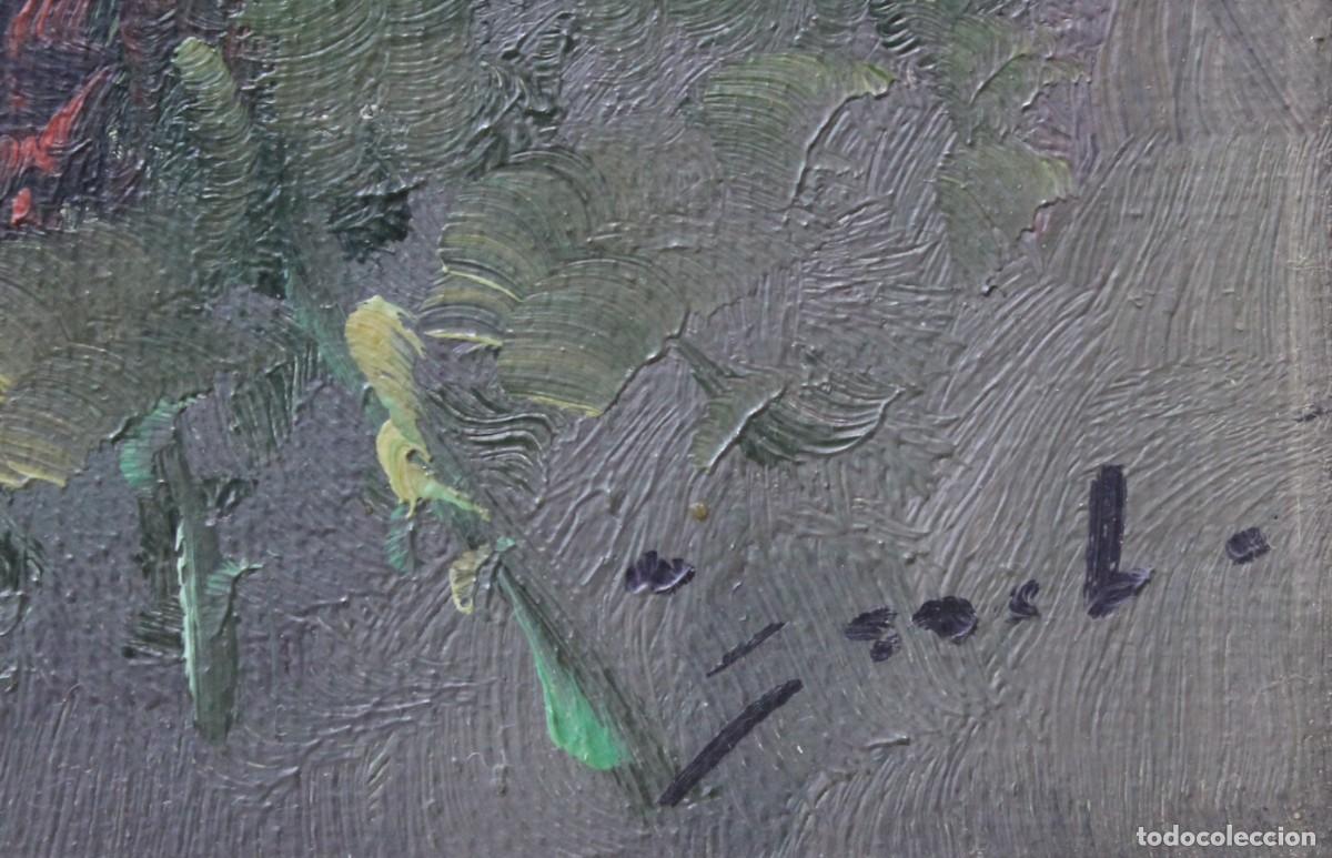 Arte: Flores - An&oacute;nimo - &Oacute;leo sobre tabla - Foto 2