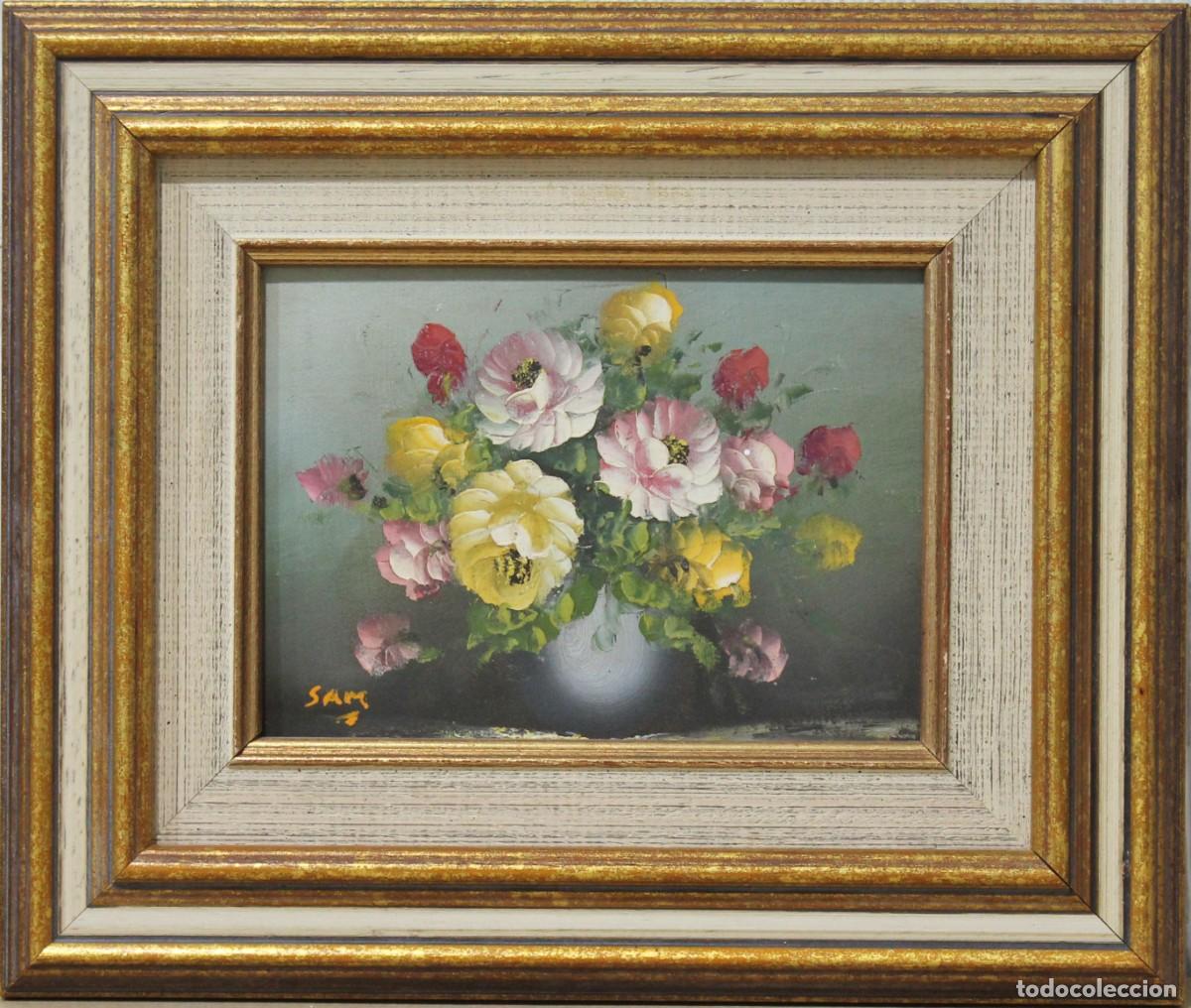 Arte: Flores - SAM - &Oacute;leo sobre tabla - Foto 1