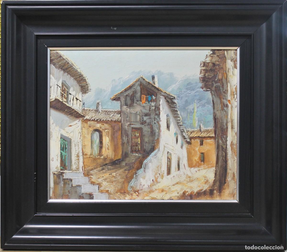 Arte: Vista de pueblo - Escuela holandesa - &Oacute;leo sobre lienzo