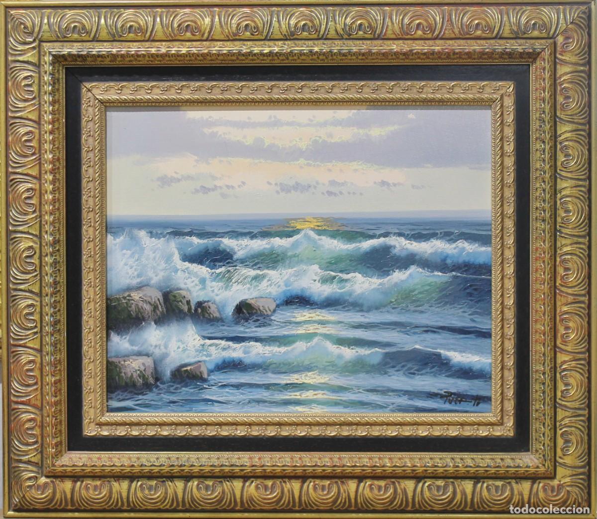 Arte: Marina - Puerto - &Oacute;leo sobre lienzo
