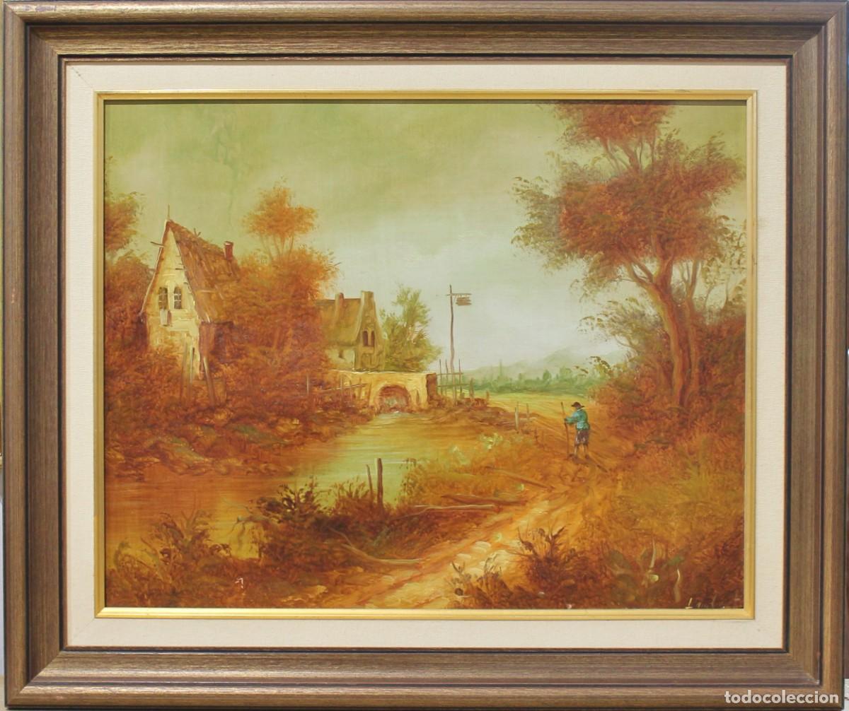 Arte: Paisaje holand&eacute;s - Lambert - &Oacute;leo sobre tabla