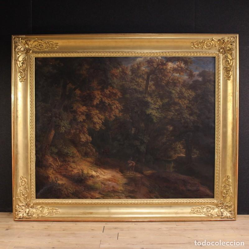 Arte: Gran paisaje firmado por A. Casanova, &oacute;leo sobre lienzo, siglo XIX.