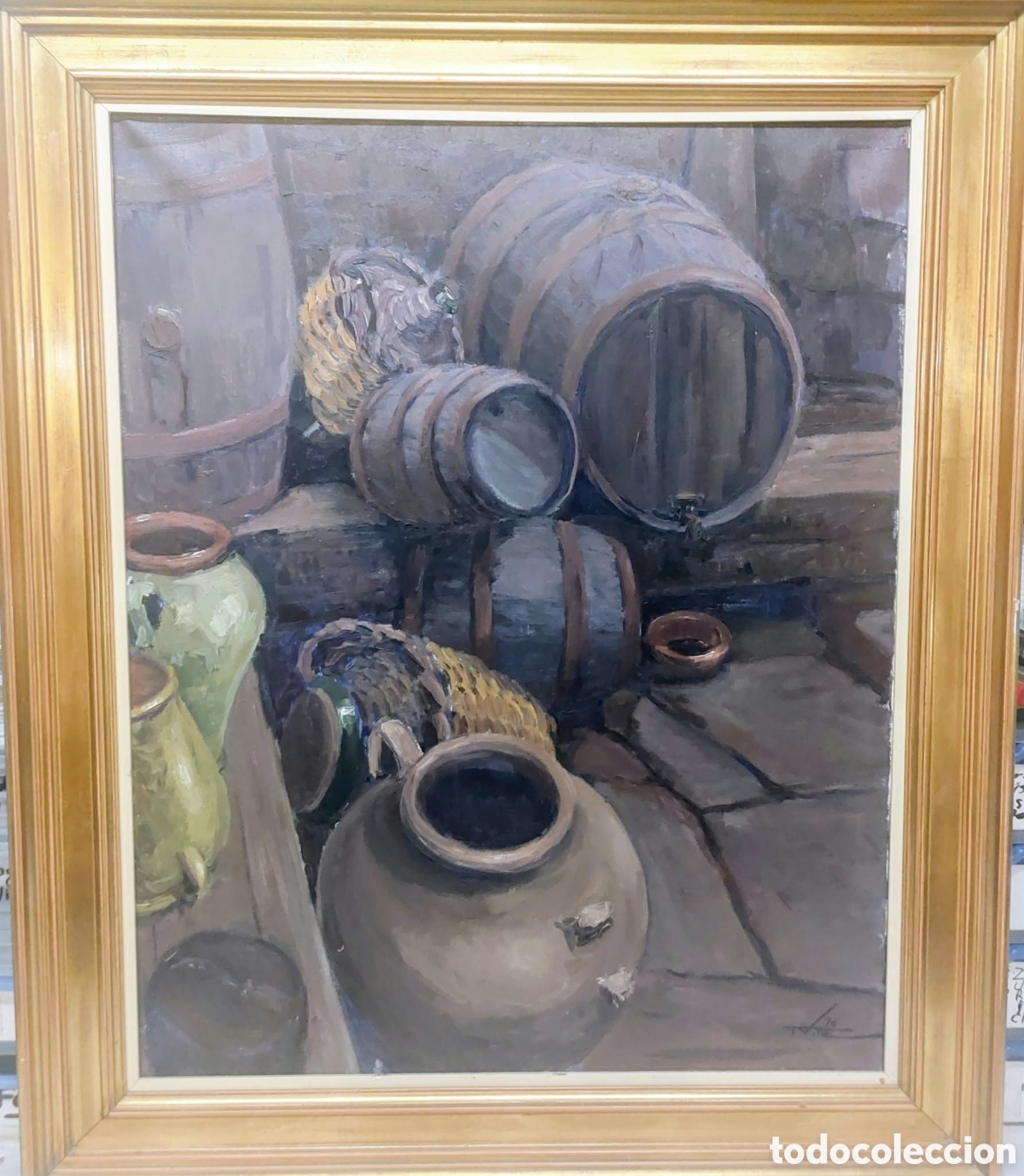 Arte: TOMAS VILA OLEO TELA BODEGON 1976 MIDES 81X65 MAS MARCO