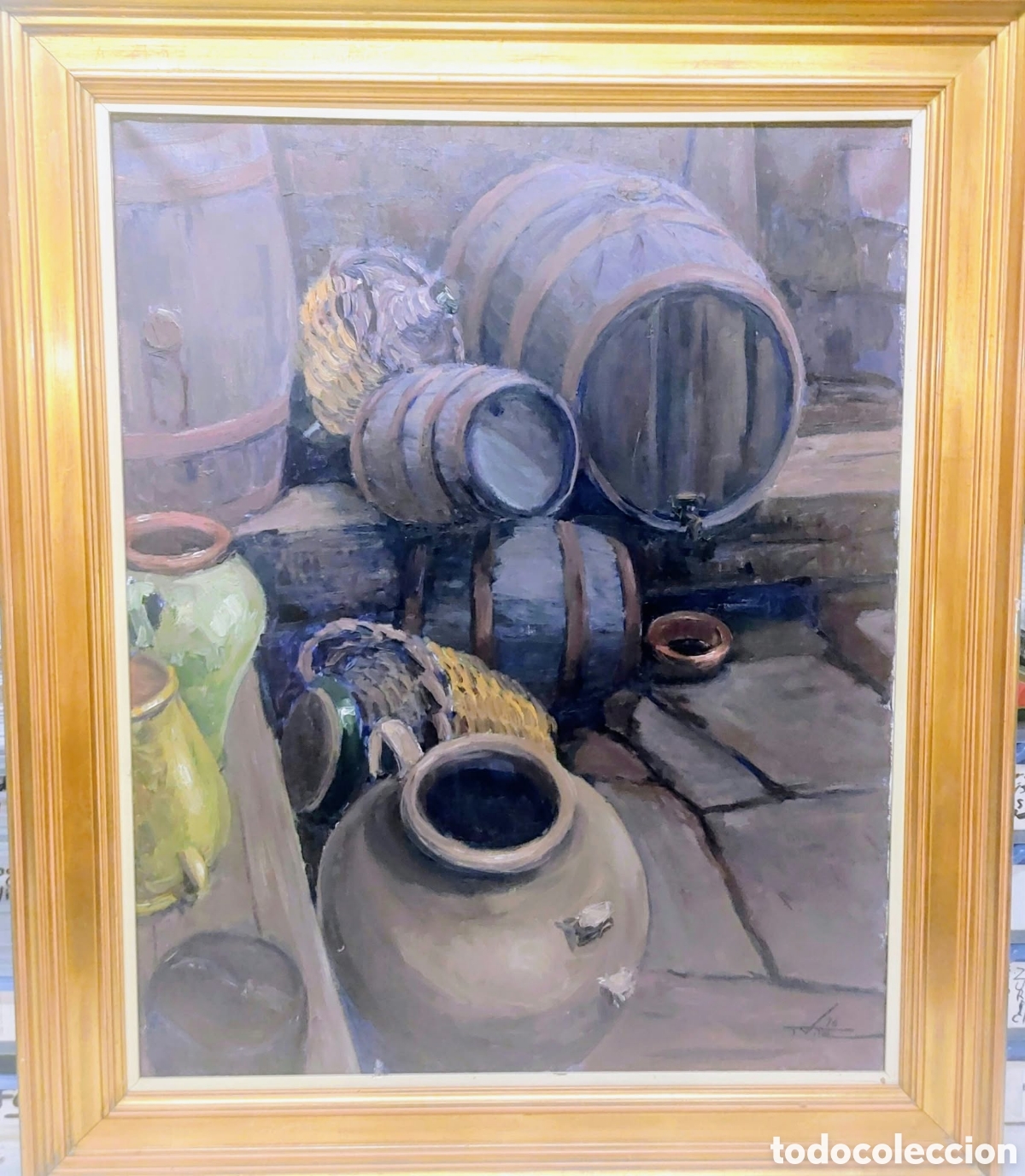 Arte: TOMAS VILA OLEO TELA BODEGON 1976 MIDES 81X65 MAS MARCO