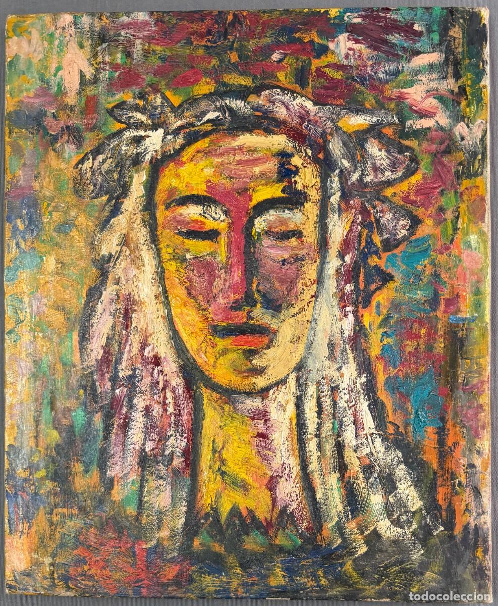 Arte: &oacute;leo sobre lienzo ,1960s. figuraci&oacute;n expresionista . sin firmar , escuela europea