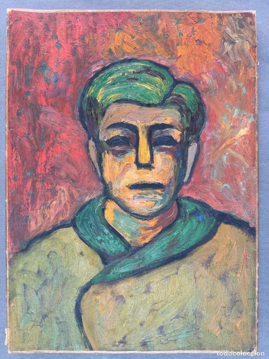Arte: &oacute;leo sobre lienzo ,1940s. atribuido o retratado Rafael L&oacute;pez Cebri&aacute;n , sin firmar
