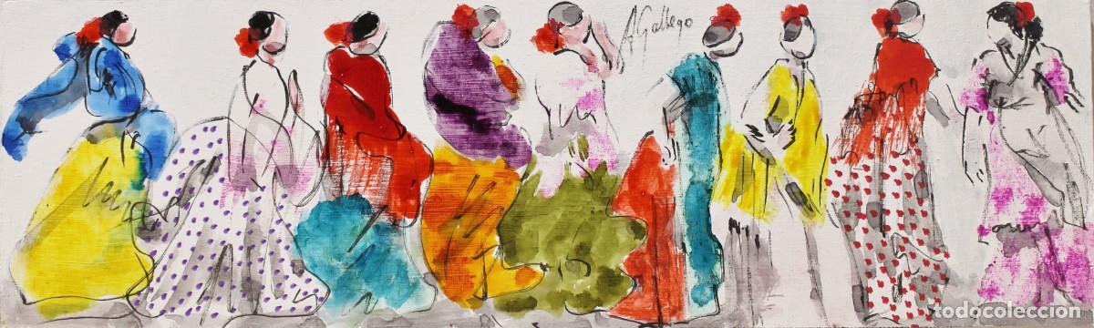 Arte: Gitanas - Aurora Gallego - T&eacute;cnica mixta