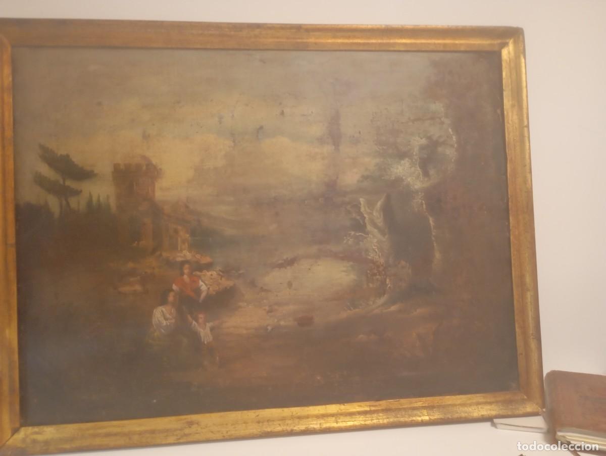 Arte: Antiguo paisaje Costumbrista an&oacute;nimo