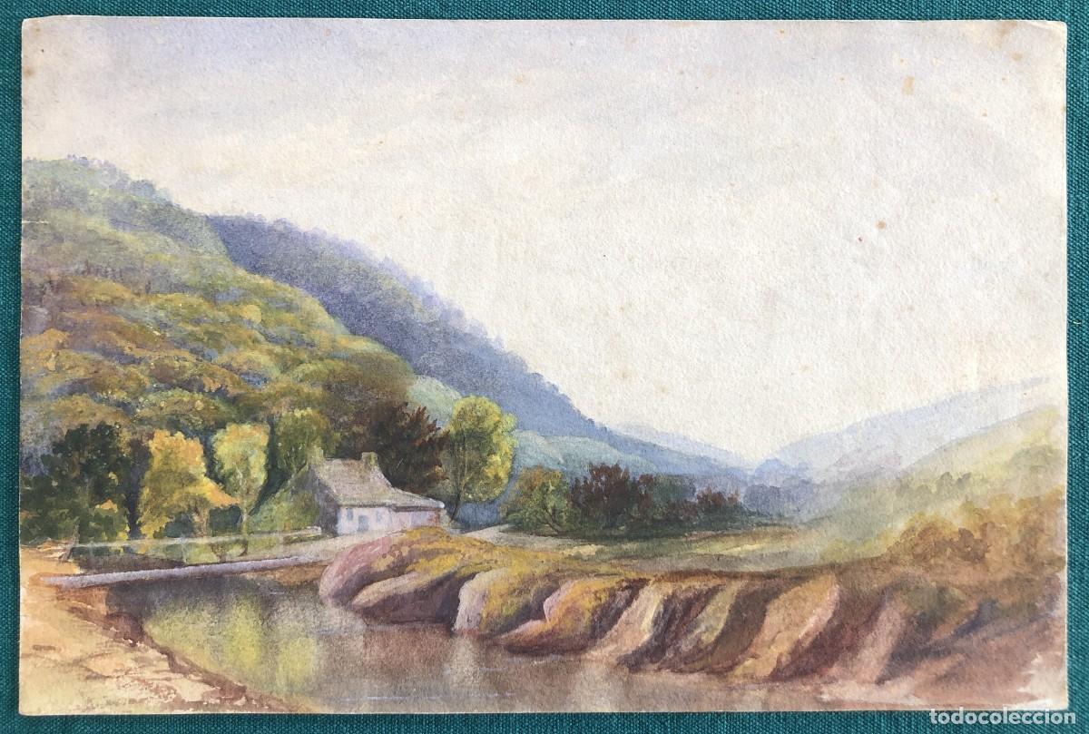 Arte: 3x ACUARELAS ORIGINALES SIGLO XIX - GRAN BRETA&Ntilde;A