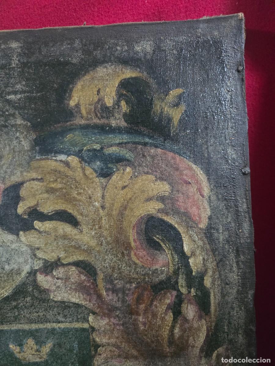 Arte: CUADRO ANTIGUO CON ESCUDO HERALDICO - Foto 2
